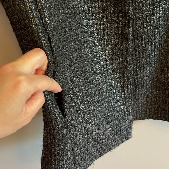 🔥🔥ANN TAYLOR | Oversized Chanel-Like Black Tweed Layering Jacket - sz 4/6 - Picture 4 of 11